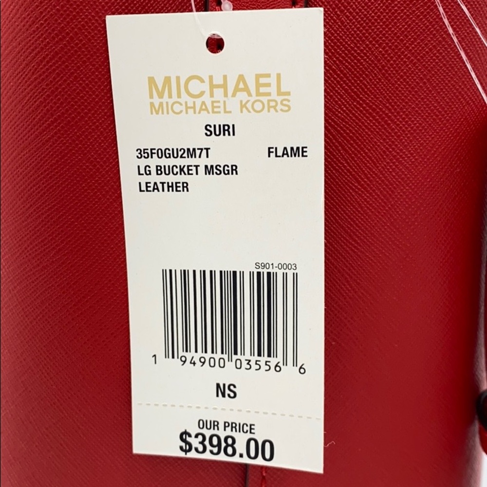 MICHAEL KORS SURI LARGE BUCKETS MESSENGER FLAME - Picture 15 of 15